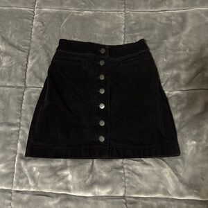 Wilfred Free Black Corduroy Button Mini Skirt With Pockets